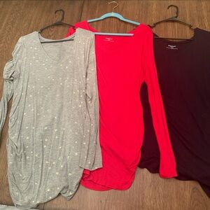 Motherhood Starry Gray, Bold Red, and Elegant Black Longsleeve tops